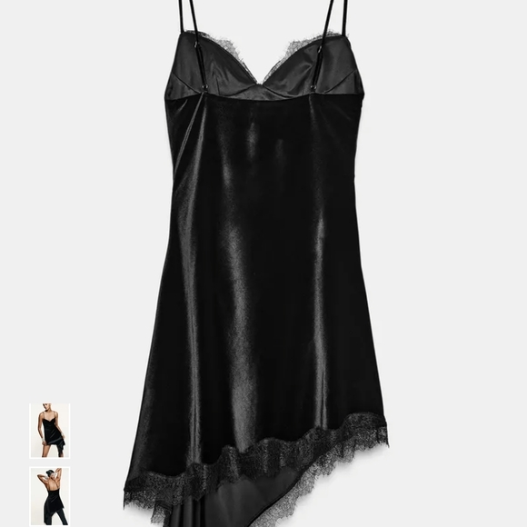 Zara Elegant Black Asymmetrical Dress - Picture 7 of 10